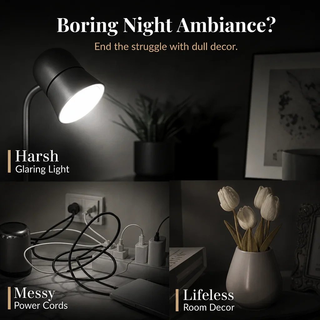 Tulip Planet LED Mood Lamp – Touch Control Bedside Light with Realistic Tulips