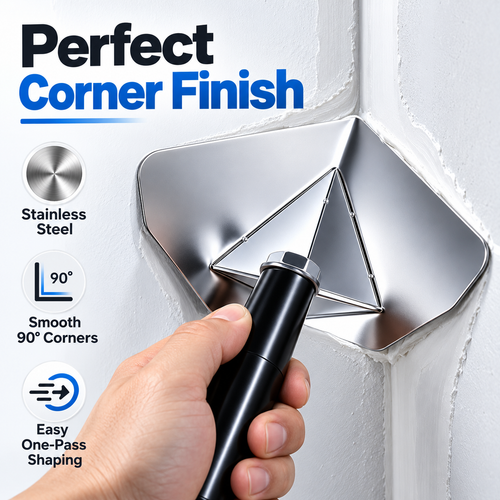Corner Finishing Trowel – Stainless Steel Plaster & Putty Tool for Interior Wall Corners