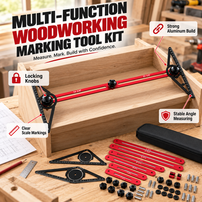 Multi-Function Woodworking Marking Tool Kit – Adjustable Layout & Measuring Tool Set