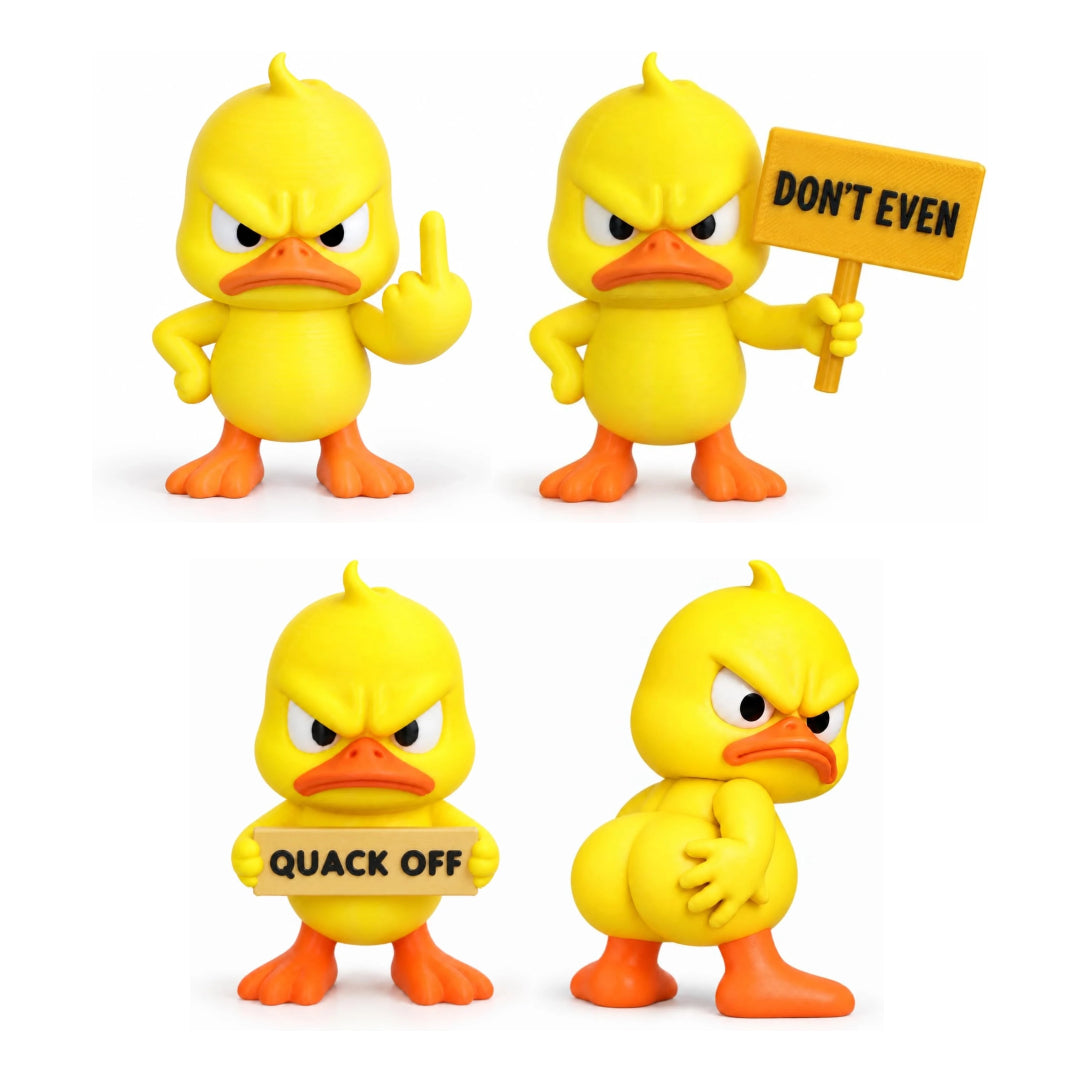 Funny Angry Duck Figurine – Sarcastic Desk Decor & Novelty Gift
