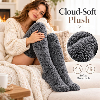 Ultra-Long Plush Thigh-High Socks – One Size, Cozy Home Socks for Winter Comfort❄️