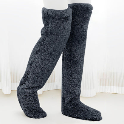Ultra-Long Plush Thigh-High Socks – One Size, Cozy Home Socks for Winter Comfort❄️