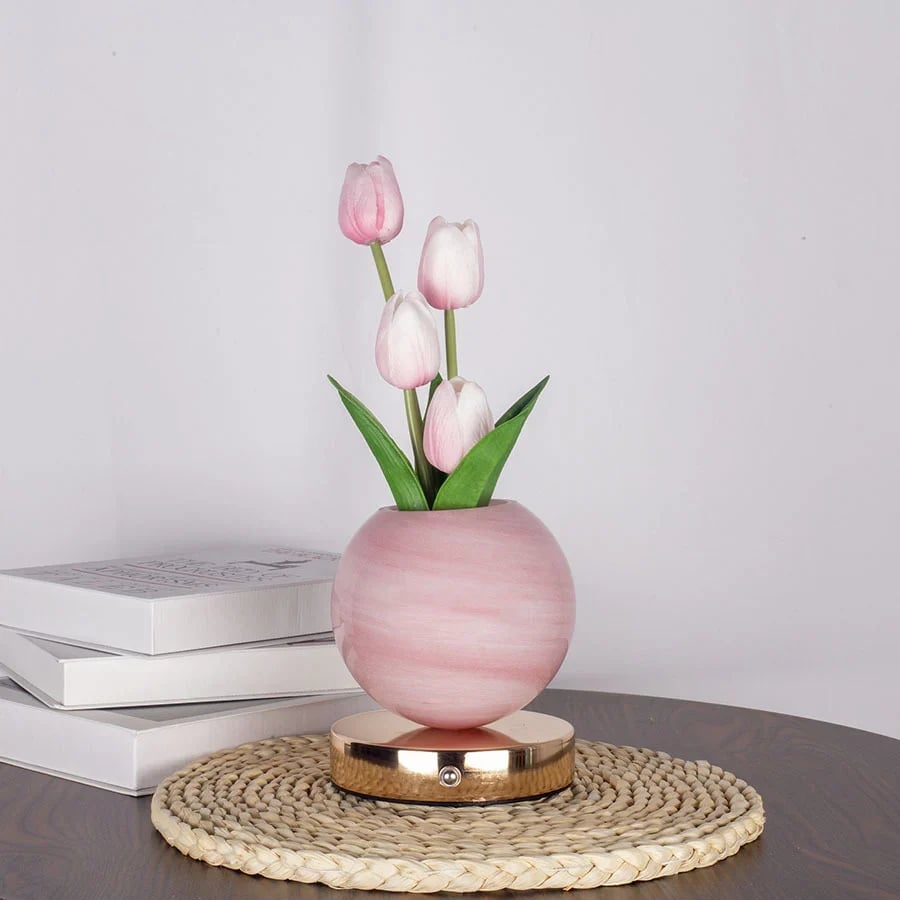 Tulip Planet LED Mood Lamp – Touch Control Bedside Light with Realistic Tulips