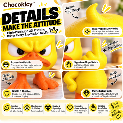 Funny Angry Duck Figurine – Sarcastic Desk Decor & Novelty Gift
