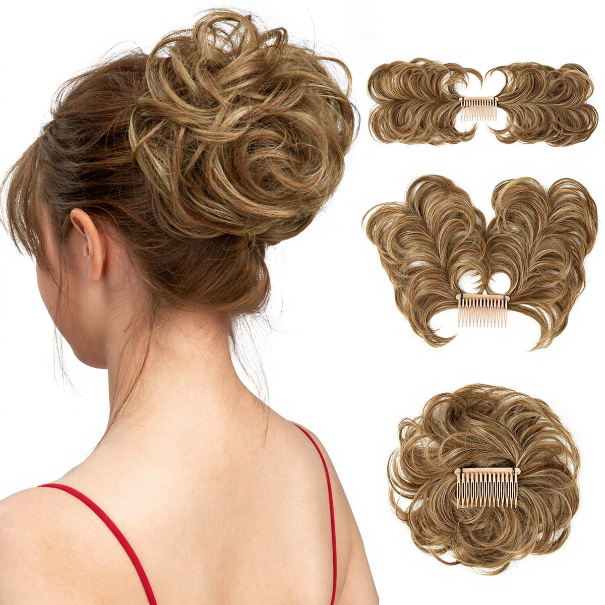 🌸Messy Side Comb Clip In Bun Hair Accessory