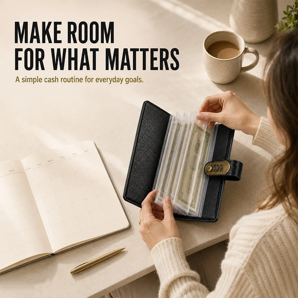 Cash Savings Binder with Combination Lock – Large Capacity Money Organizer & Secure Cash Storage Book