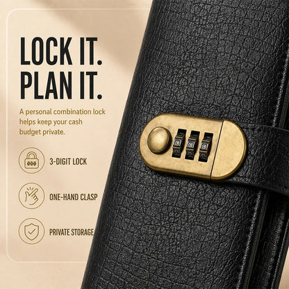 Cash Savings Binder with Combination Lock – Large Capacity Money Organizer & Secure Cash Storage Book