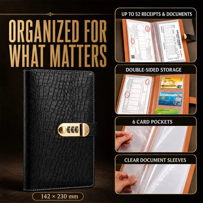 Cash Savings Binder with Combination Lock – Large Capacity Money Organizer & Secure Cash Storage Book