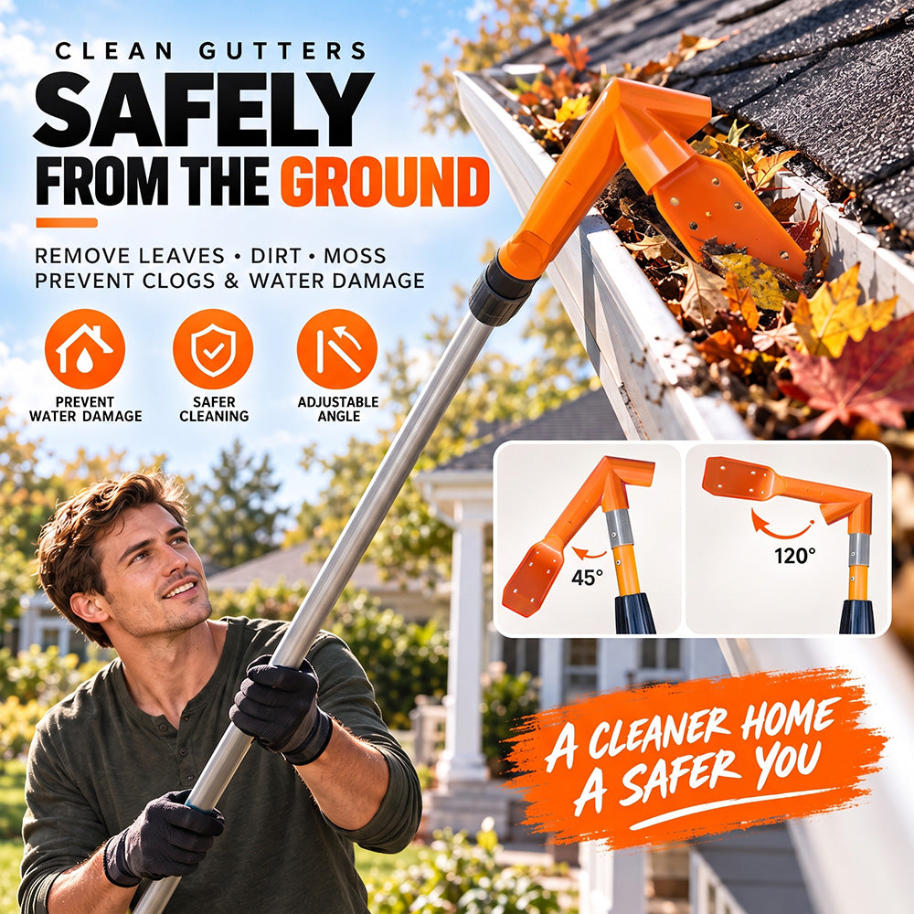 No-Climb Gutter Cleaning Tool
