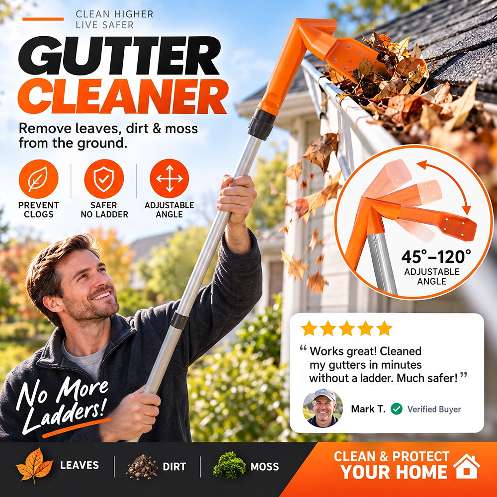 No-Climb Gutter Cleaning Tool