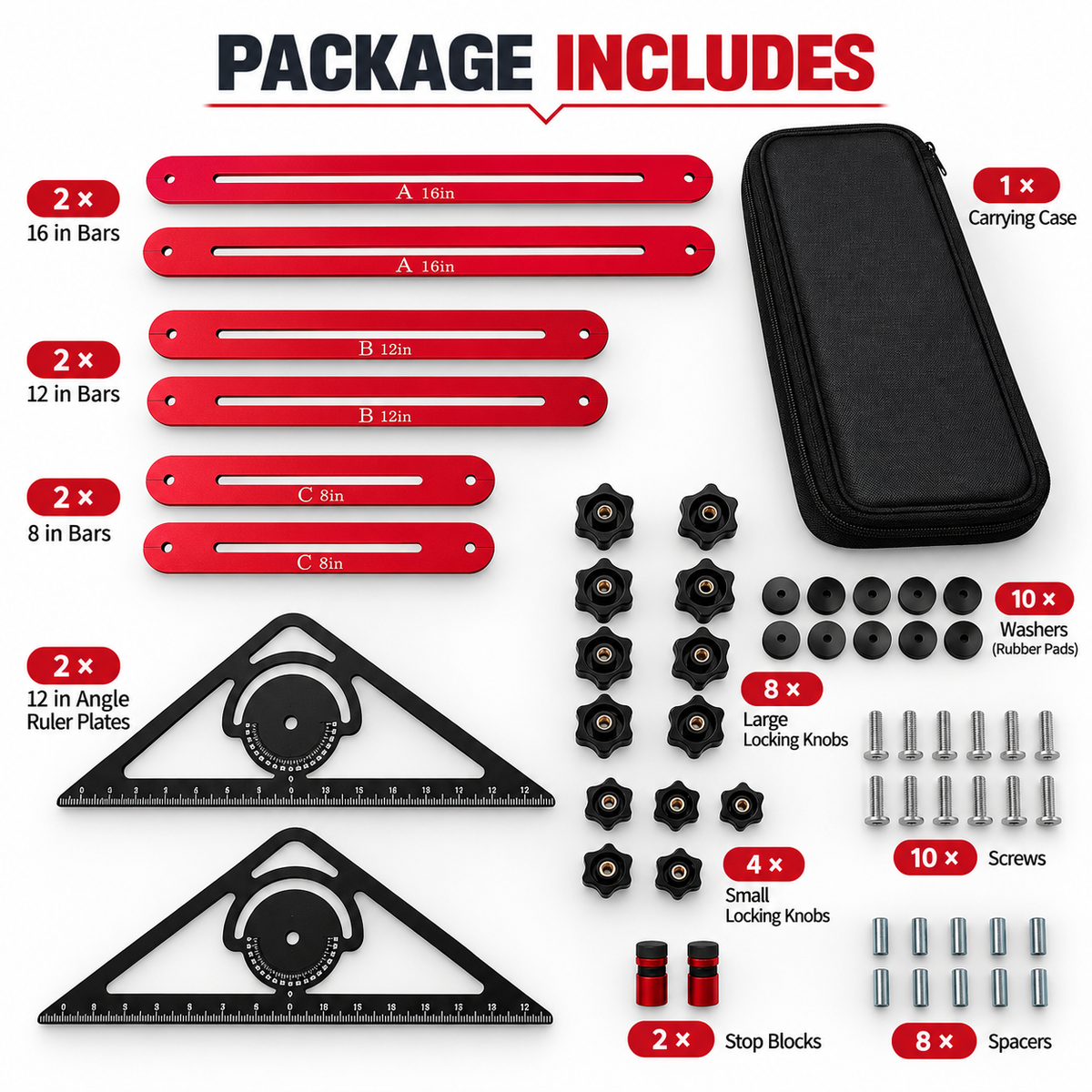 Multi-Function Woodworking Marking Tool Kit – Adjustable Layout & Measuring Tool Set
