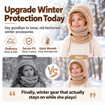 🧣3-in-1 Kids' Winter Hood – Soft Fleece Hat, Face Cover & Neck Warmer❄️