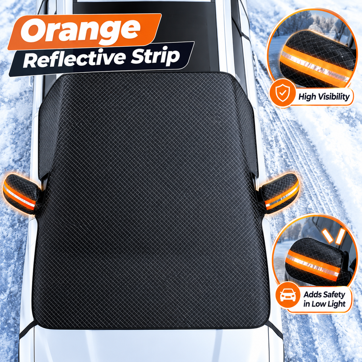 Windshield Snow & Frost Cover – All-Weather Car Windshield Sunshade