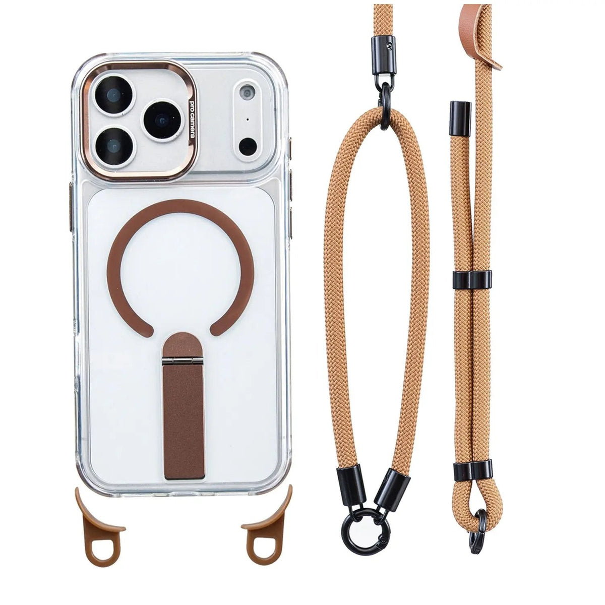 MagSafe Phone Case with Detachable Crossbody Neck Lanyard Strap