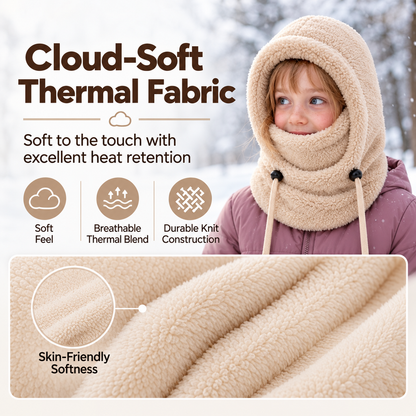🧣3-in-1 Kids' Winter Hood – Soft Fleece Hat, Face Cover & Neck Warmer❄️