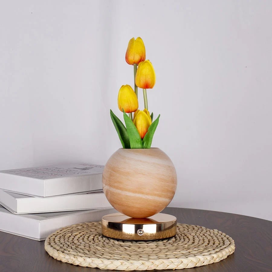 Tulip Planet LED Mood Lamp – Touch Control Bedside Light with Realistic Tulips