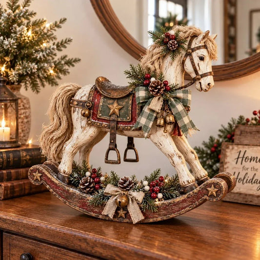 🎠 Vintage Christmas Rocking Horse | Heirloom-Inspired Farmhouse Holiday Decor