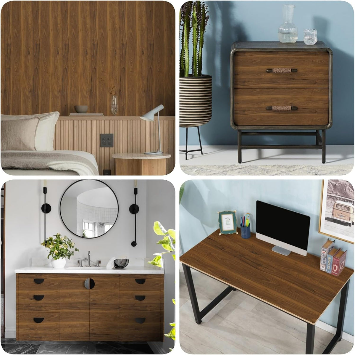 Realistic Wood Grain Peel & Stick Contact Paper – Waterproof Furniture & Countertop Vinyl Wrap