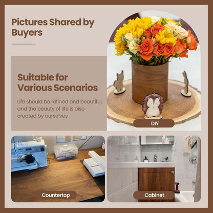 Realistic Wood Grain Peel & Stick Contact Paper – Waterproof Furniture & Countertop Vinyl Wrap