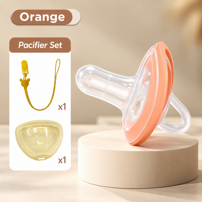 🍼 Breast-Like Silicone Baby Pacifier – Soft, Flexible Soothing Design for Breastfed Babies