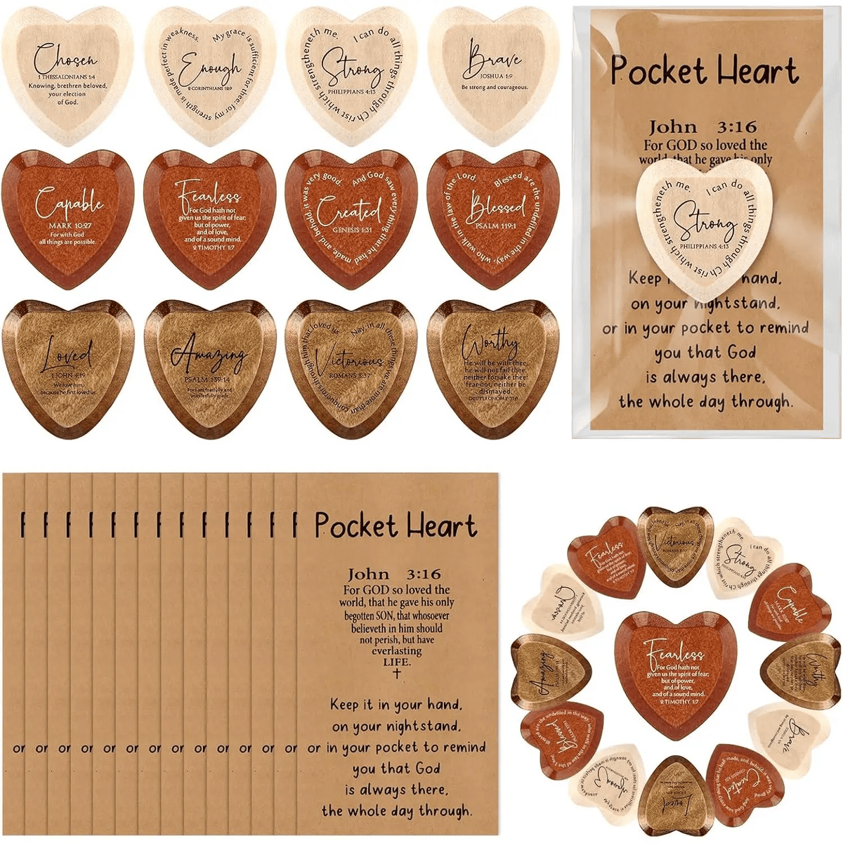 ✝️ Christian Pocket Heart Gift Set