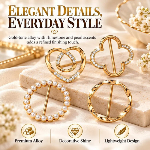 ✨ Women's Metal Shirt Clips – Round & Heart Designs for Loose Clothing