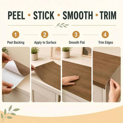 Realistic Wood Grain Peel & Stick Contact Paper – Waterproof Furniture & Countertop Vinyl Wrap