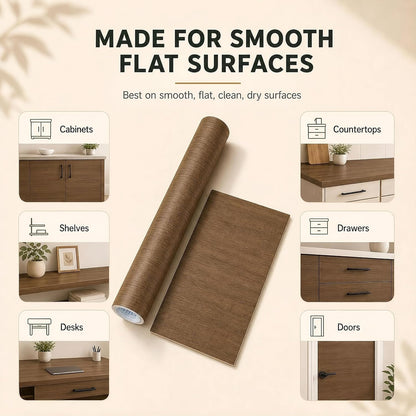 Realistic Wood Grain Peel & Stick Contact Paper – Waterproof Furniture & Countertop Vinyl Wrap