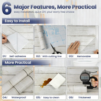 Realistic Wood Grain Peel & Stick Contact Paper – Waterproof Furniture & Countertop Vinyl Wrap