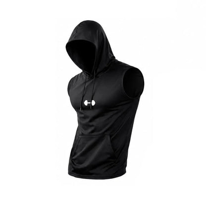 Men's Quick-Dry Hooded Sleeveless Tank Top – Lightweight Athletic Workout Shirt