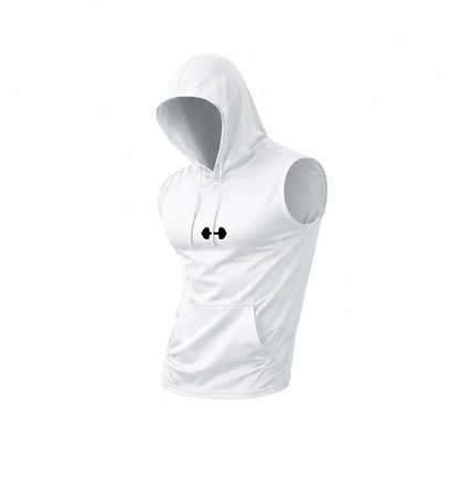 Men's Quick-Dry Hooded Sleeveless Tank Top – Lightweight Athletic Workout Shirt