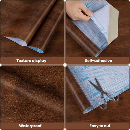 Realistic Wood Grain Peel & Stick Contact Paper – Waterproof Furniture & Countertop Vinyl Wrap