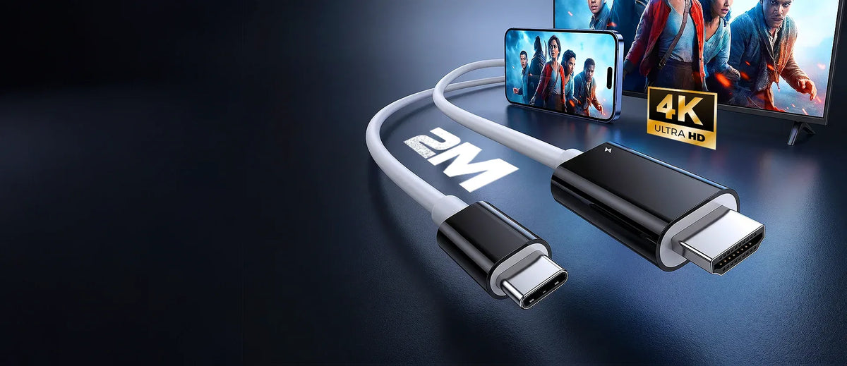 USB-C to HDMI Adapter – 4K Display, 100W PD Charging & 2M Cable