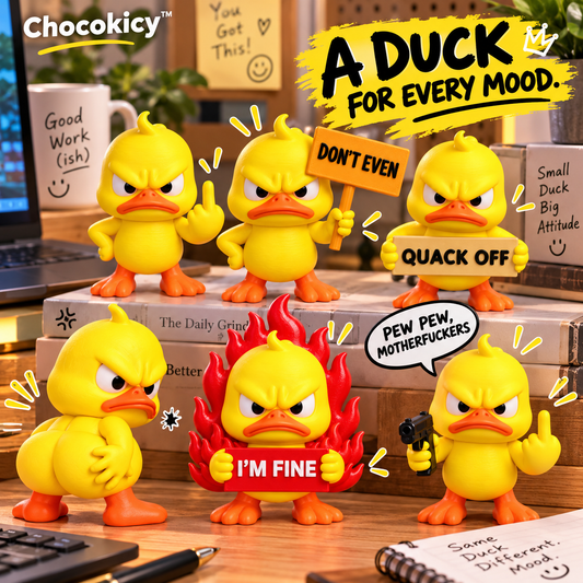 Funny Angry Duck Figurine – Sarcastic Desk Decor & Novelty Gift