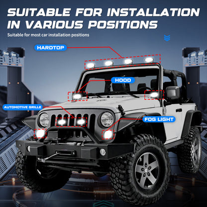 30000LM Ultra Bright LED Car Spotlight – High/Low Beam, IP68 Waterproof Off-Road Driving Light