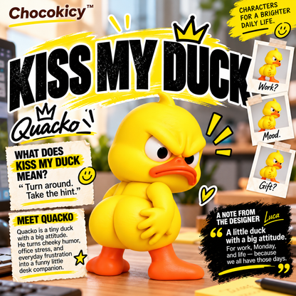 Funny Angry Duck Figurine – Sarcastic Desk Decor & Novelty Gift