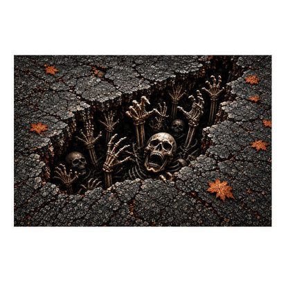 🎃 Halloween Front Door Mat – 3D Skull & Clown Horror Rug