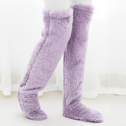 Ultra-Long Plush Thigh-High Socks – One Size, Cozy Home Socks for Winter Comfort❄️