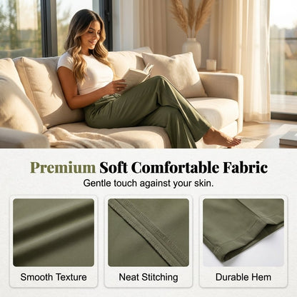 Women’s Wide Leg Pleated Trousers – Elegant Vertical Line Design
