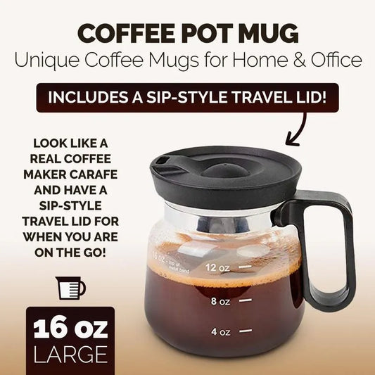 16 Oz Glass Coffee Mug – Coffee Pot Style