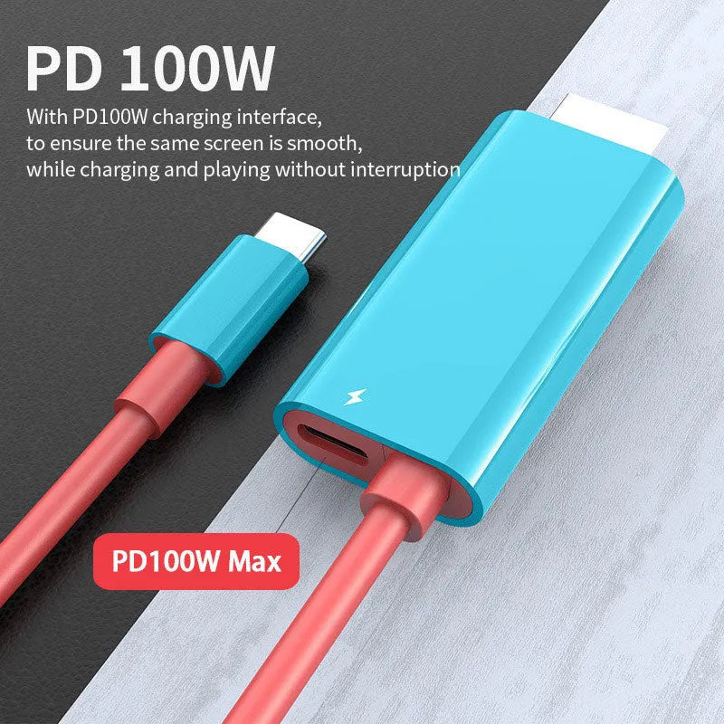 USB-C to HDMI Adapter – 4K Display, 100W PD Charging & 2M Cable