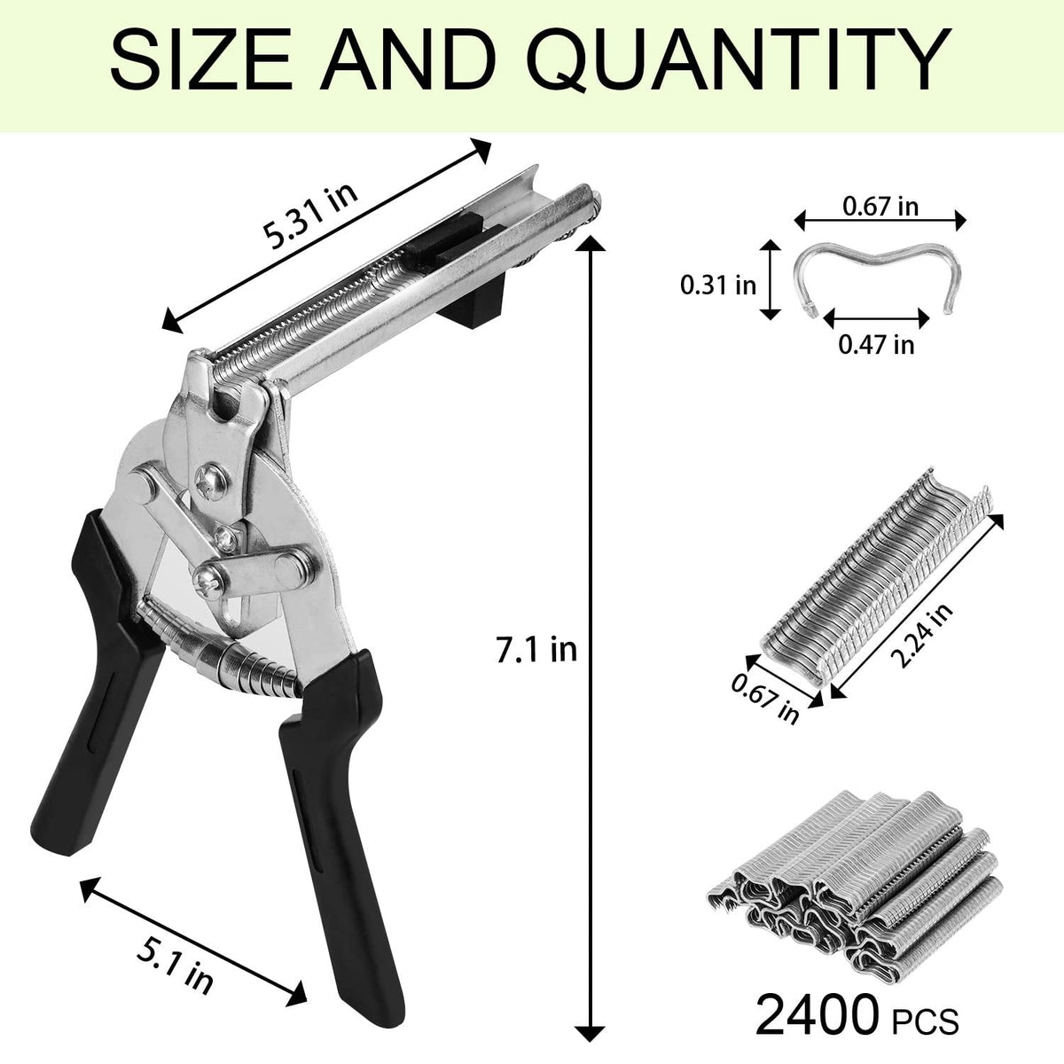 M-Type Hog Ring Pliers Kit – Semi-Automatic Spring-Loaded Fence & Cage Repair Tool
