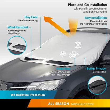 Windshield Snow & Frost Cover – All-Weather Car Windshield Sunshade