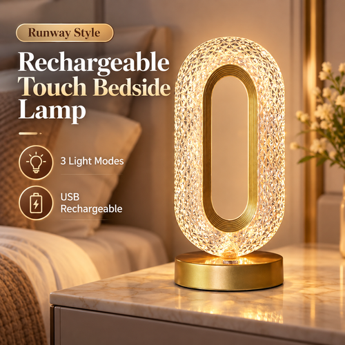 Rechargeable Touch Bedside Lamp – 3 Color LED Night Light