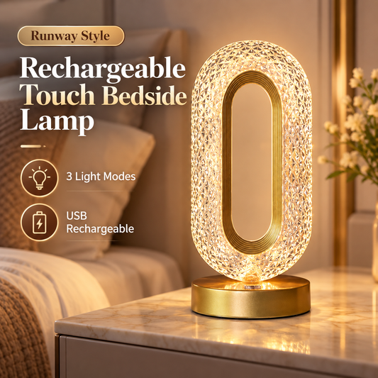 Rechargeable Touch Bedside Lamp – 3 Color LED Night Light