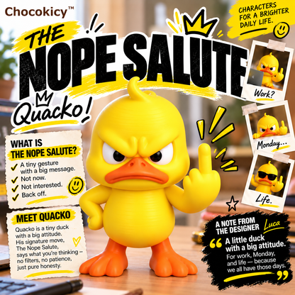 Funny Angry Duck Figurine – Sarcastic Desk Decor & Novelty Gift