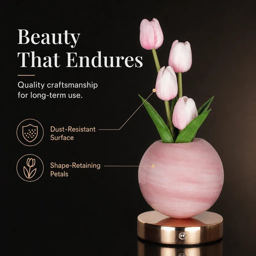 Tulip Planet LED Mood Lamp – Touch Control Bedside Light with Realistic Tulips