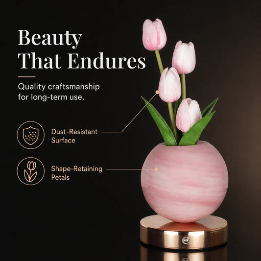 Tulip Planet LED Mood Lamp – Touch Control Bedside Light with Realistic Tulips