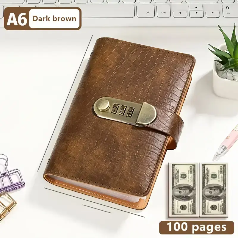 Cash Savings Binder with Combination Lock – Large Capacity Money Organizer & Secure Cash Storage Book