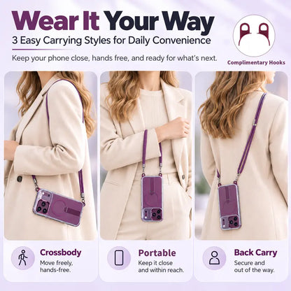 MagSafe Phone Case with Detachable Crossbody Neck Lanyard Strap